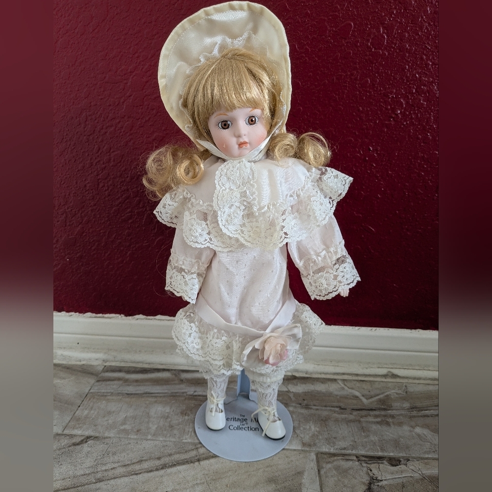 ThecHerirage Mint Ltd.Collection Porcelain Blond Doll 16"